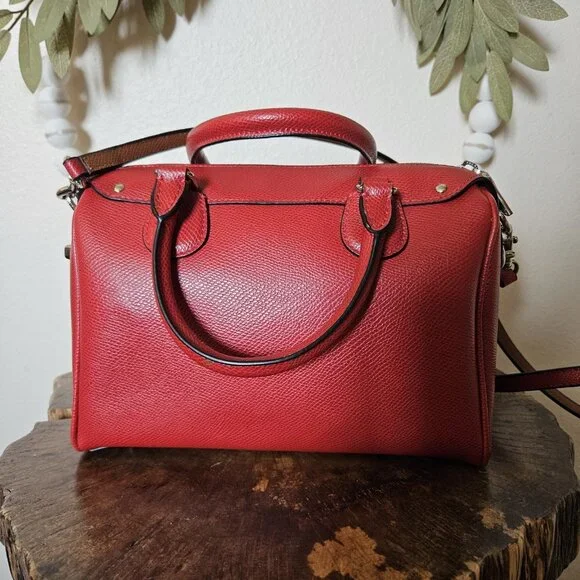 Coach x Peanuts Snoopy Mini Bennett Satchel Red F37272 NWOT Leather Bag - Picture 14 of 16